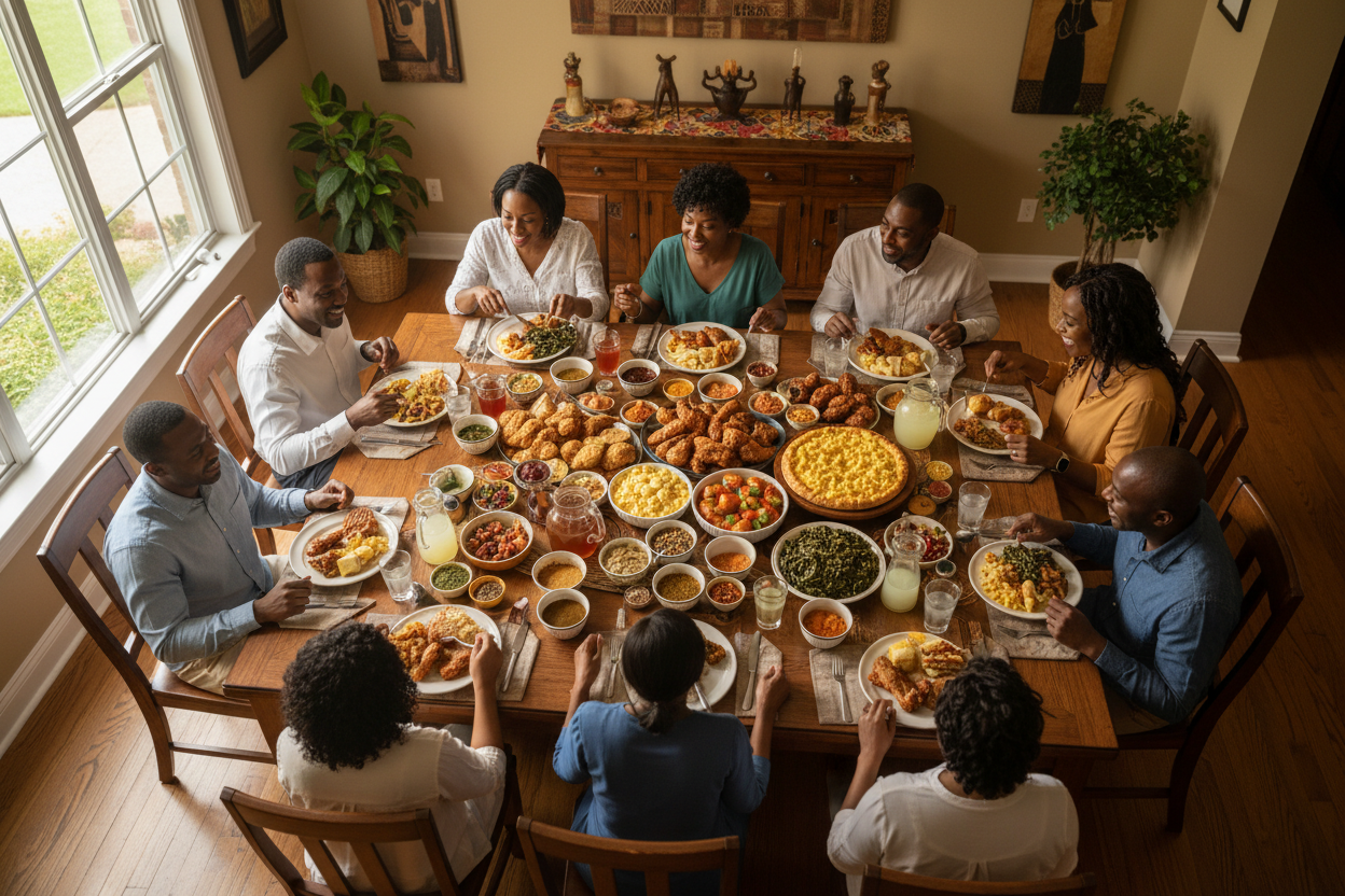 balck people on community tabel